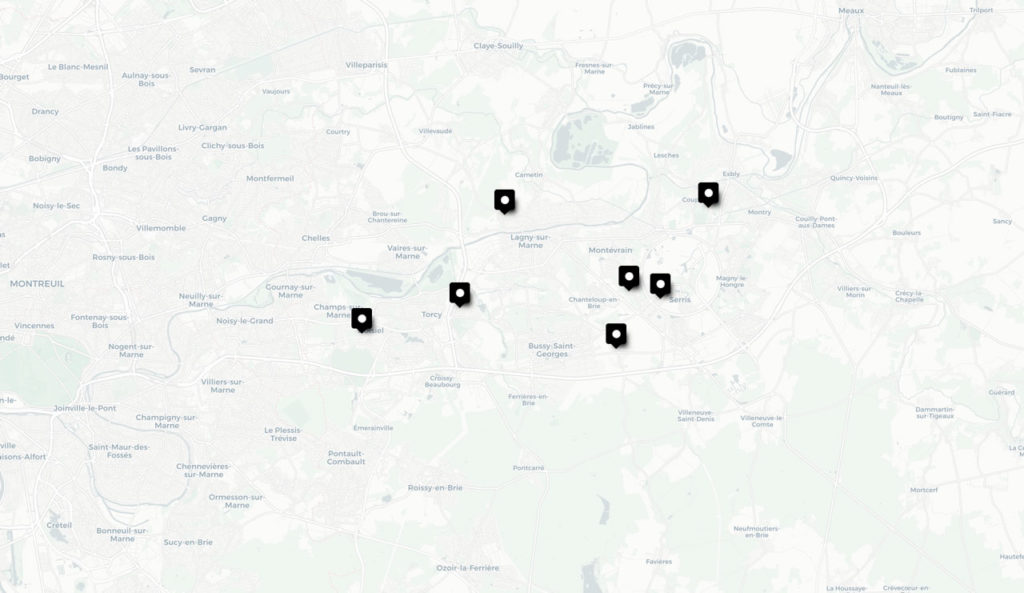 Carte de nos dojos en Seine et Marne, pour la pratique de sports de combat